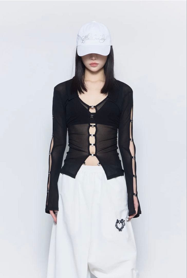 トップス Theredthread sheer hook tops