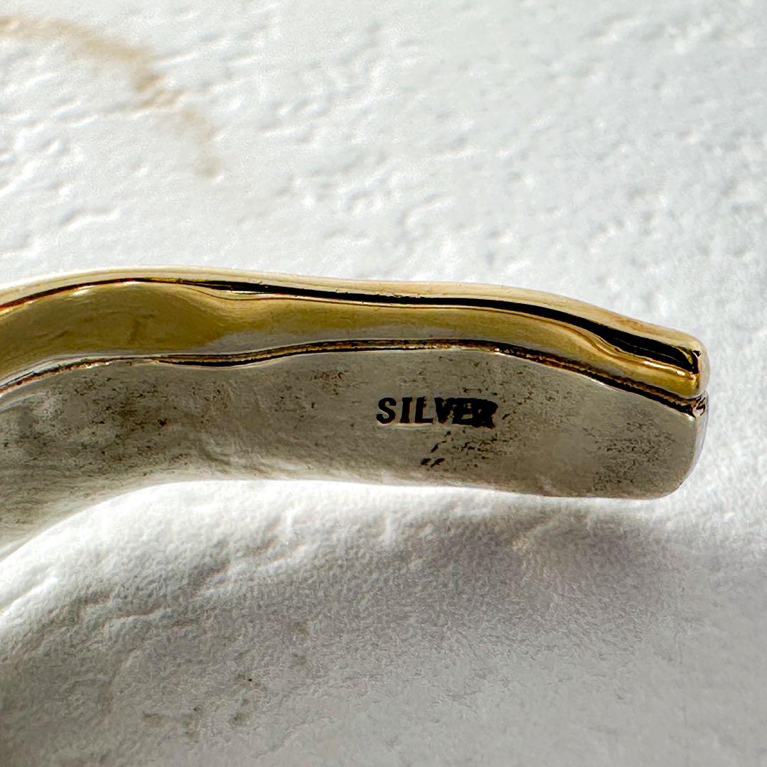 廃盤　agete シルバーバングル　コンビカラー　シルバー　ゴールド