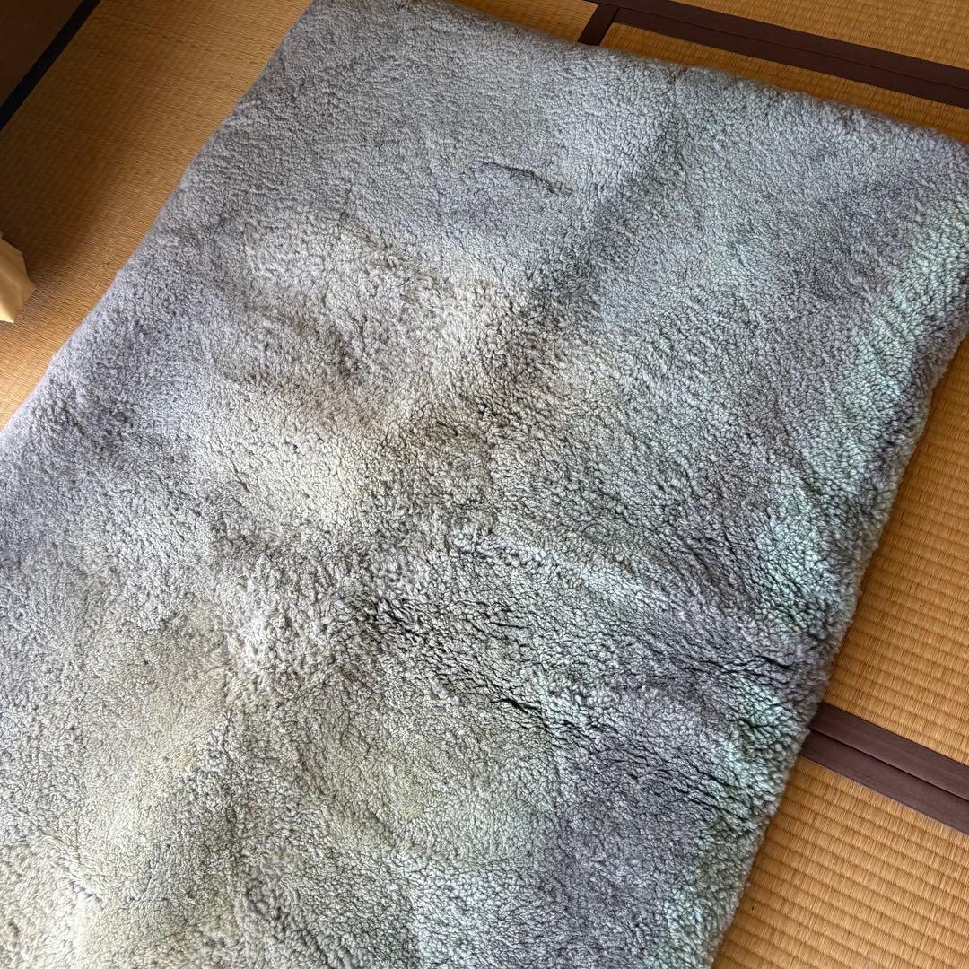 ムートンシーツ シングル ニチロ毛皮 西川 グレー クリーニング済み 付属品あり