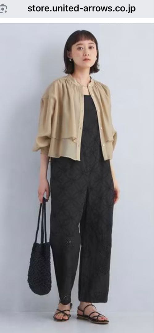 ★新品★2025夏 現行品 グリーンレーベルリラクシング　レースオールインワン