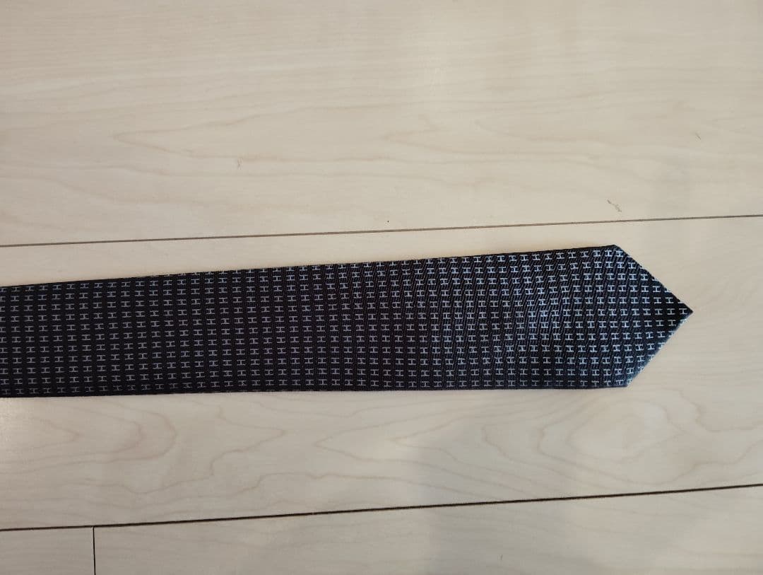 HERMES エルメス ネクタイ ファソネ ネイビー×ブルー