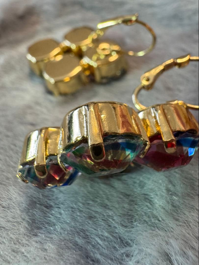 チェコガラスアンティークピアス