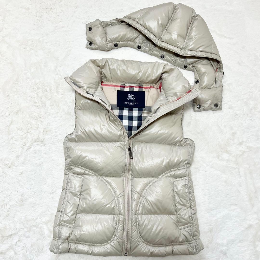 【メリーちゃん】バーバリー✨️ダウンベスト　ノバチェック　ハンガリーグース