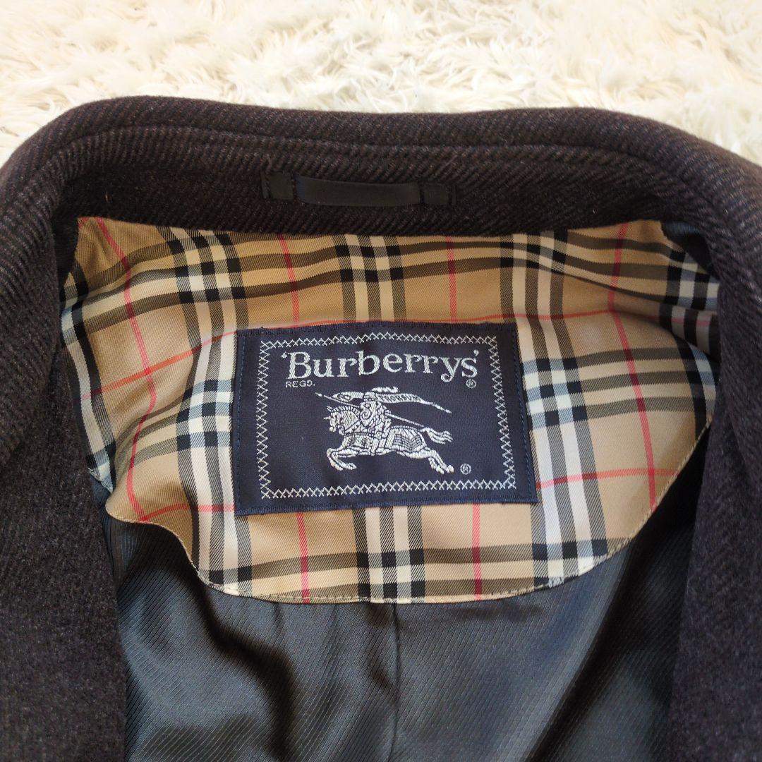 希少　バーバリー　ウール　アンゴラ混　Aライン　ロング　ダークブラウン MA