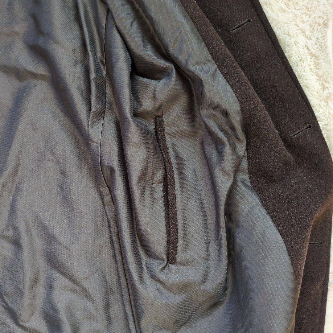 希少　バーバリー　ウール　アンゴラ混　Aライン　ロング　ダークブラウン MA