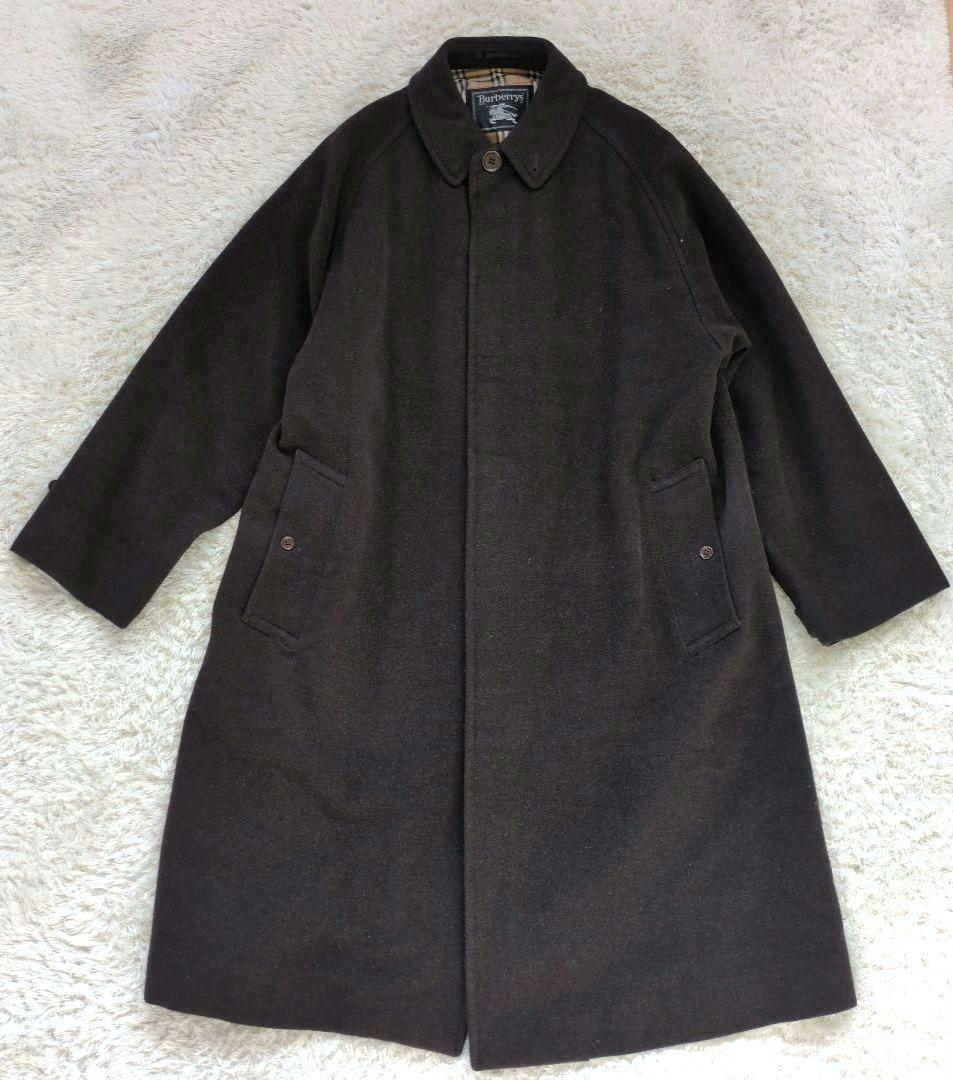 希少　バーバリー　ウール　アンゴラ混　Aライン　ロング　ダークブラウン MA
