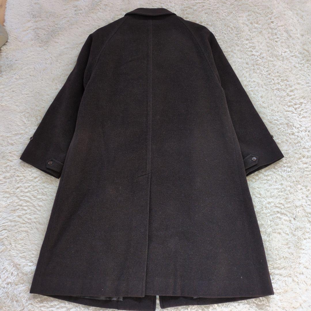 希少　バーバリー　ウール　アンゴラ混　Aライン　ロング　ダークブラウン MA