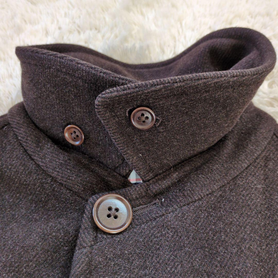 希少　バーバリー　ウール　アンゴラ混　Aライン　ロング　ダークブラウン MA