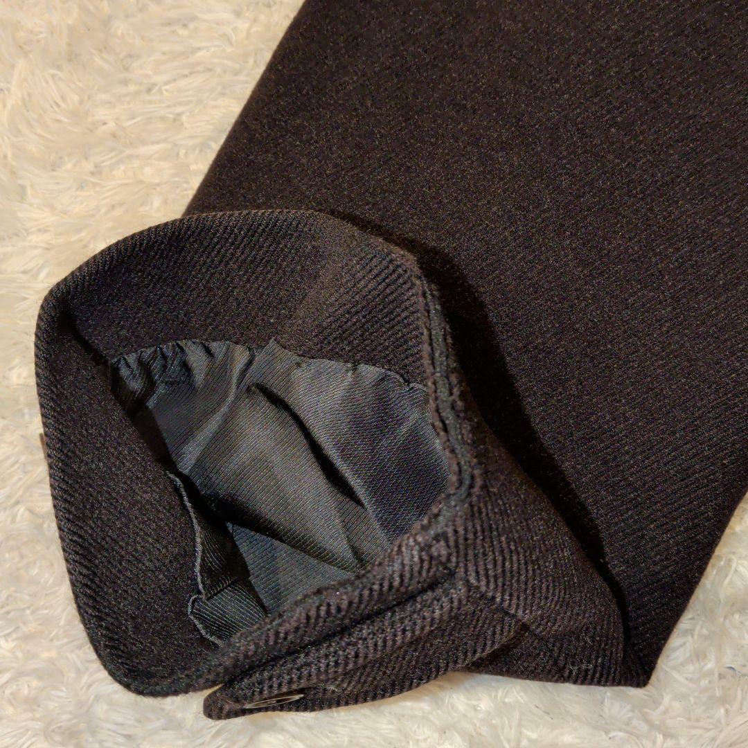 希少　バーバリー　ウール　アンゴラ混　Aライン　ロング　ダークブラウン MA