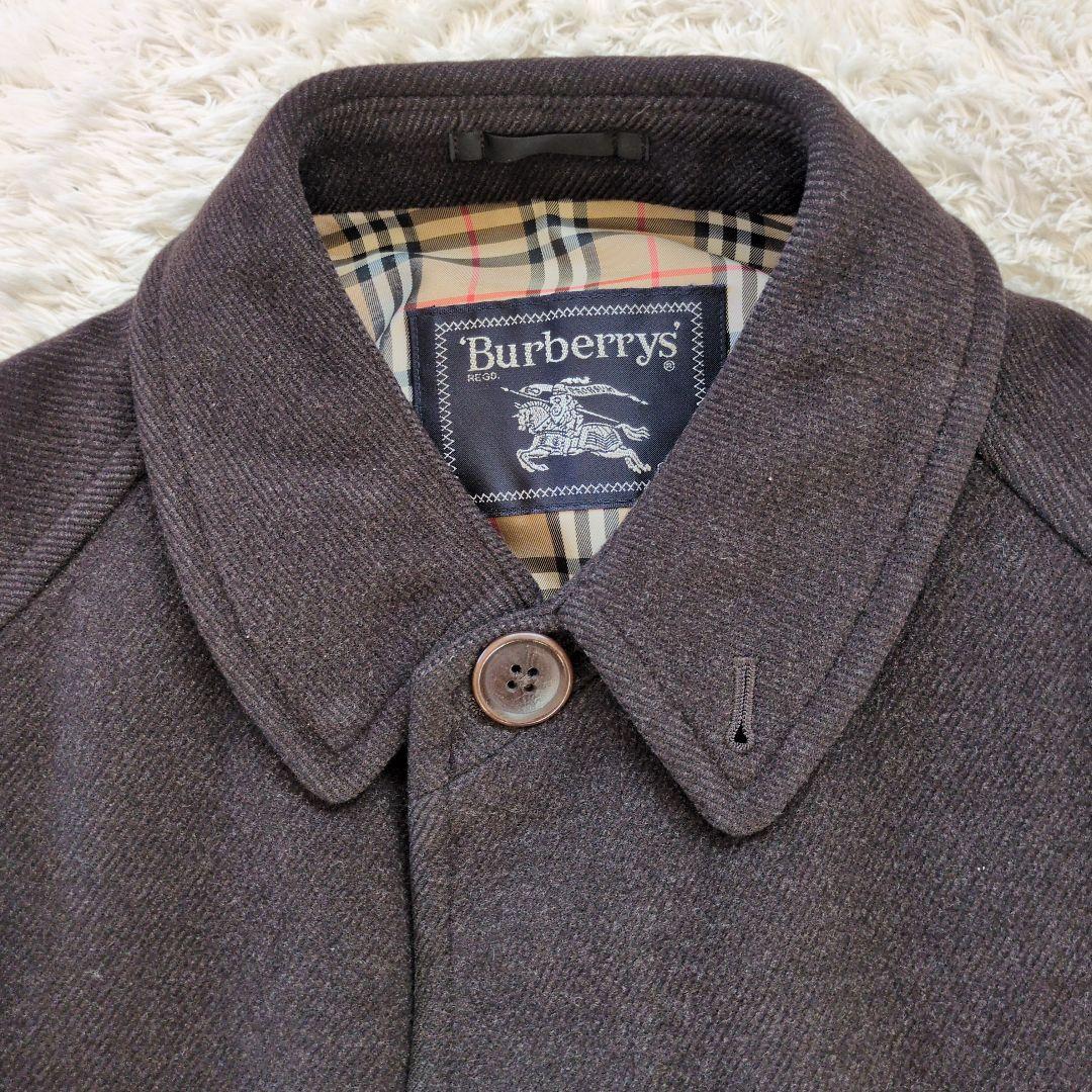 希少　バーバリー　ウール　アンゴラ混　Aライン　ロング　ダークブラウン MA