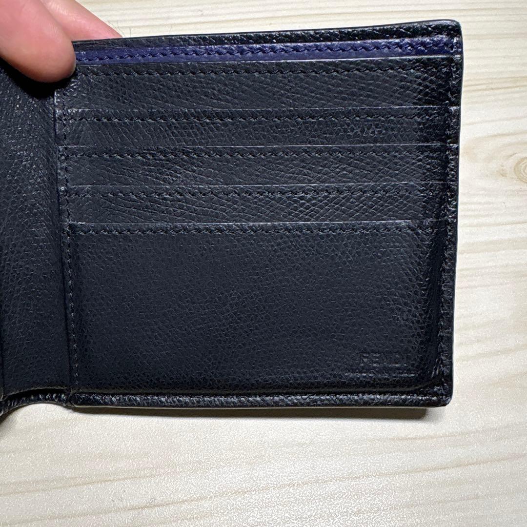 レア✨フェンディ 二つ折り財布 モンスター バグズアイ ロゴ 小銭入れ無し