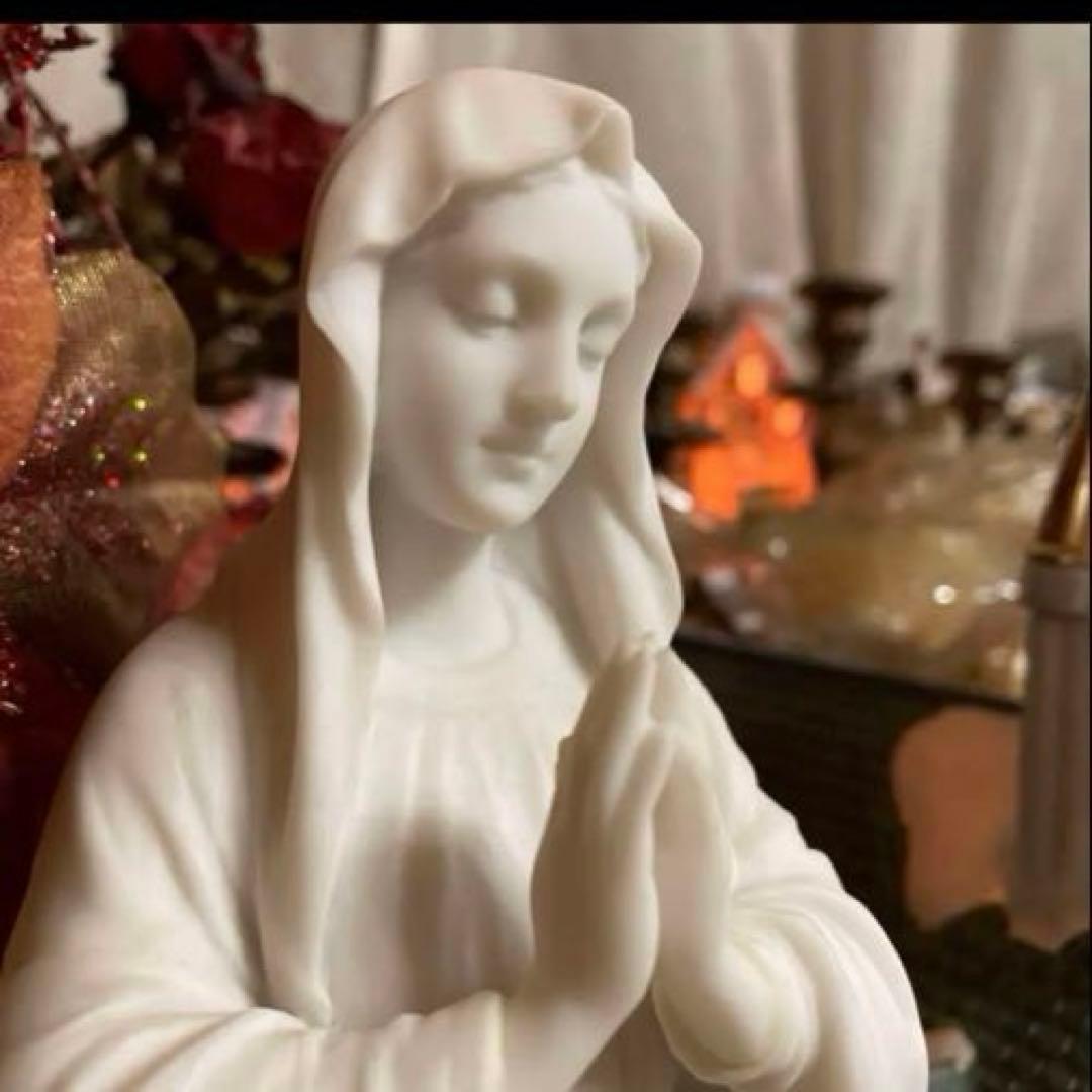 聖母 マリア像 キリスト教美術彫刻像 高さ約29cm ふーこ