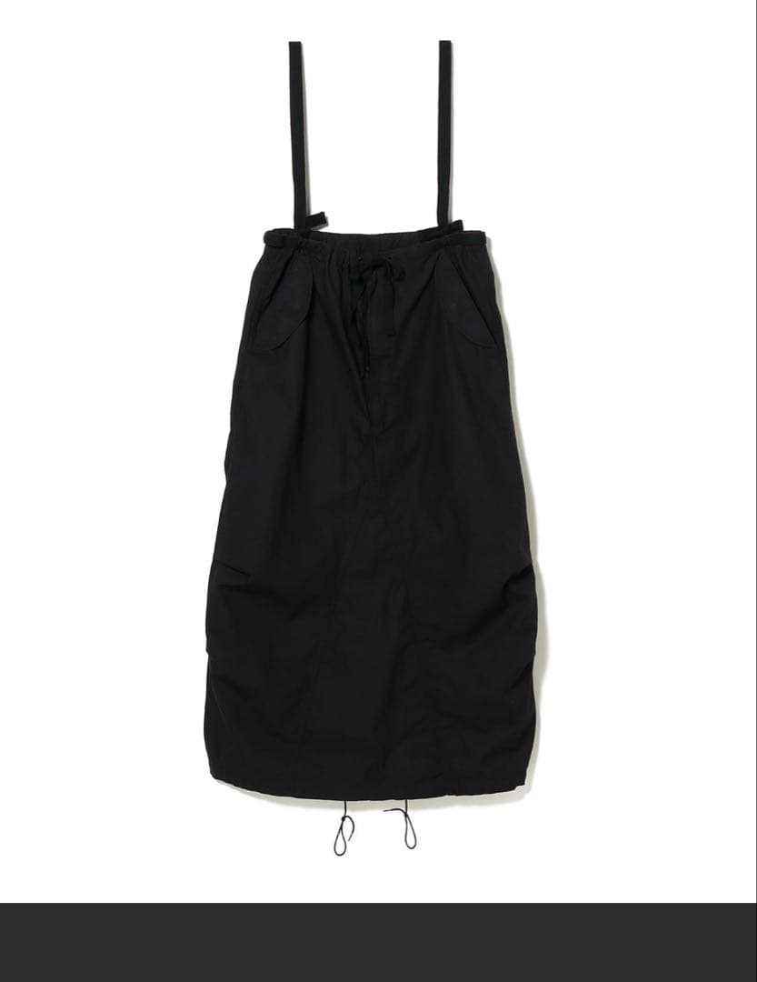 【BEAMS BOY】アーミーオーバーパンツ　アレンジワンピース　ブラック