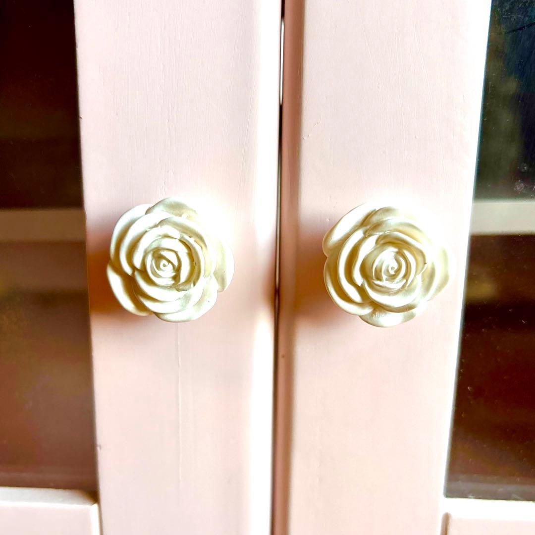 ピンクのテレビボード　フェミニン プリンセス系 幅90cm ロココ調　テレビ台