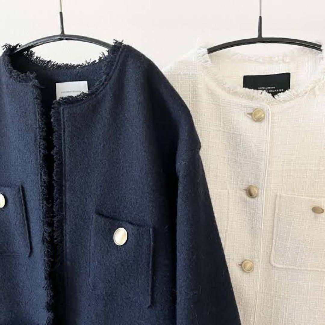 美品✨green label relaxing ツイードノーカラージャケットS