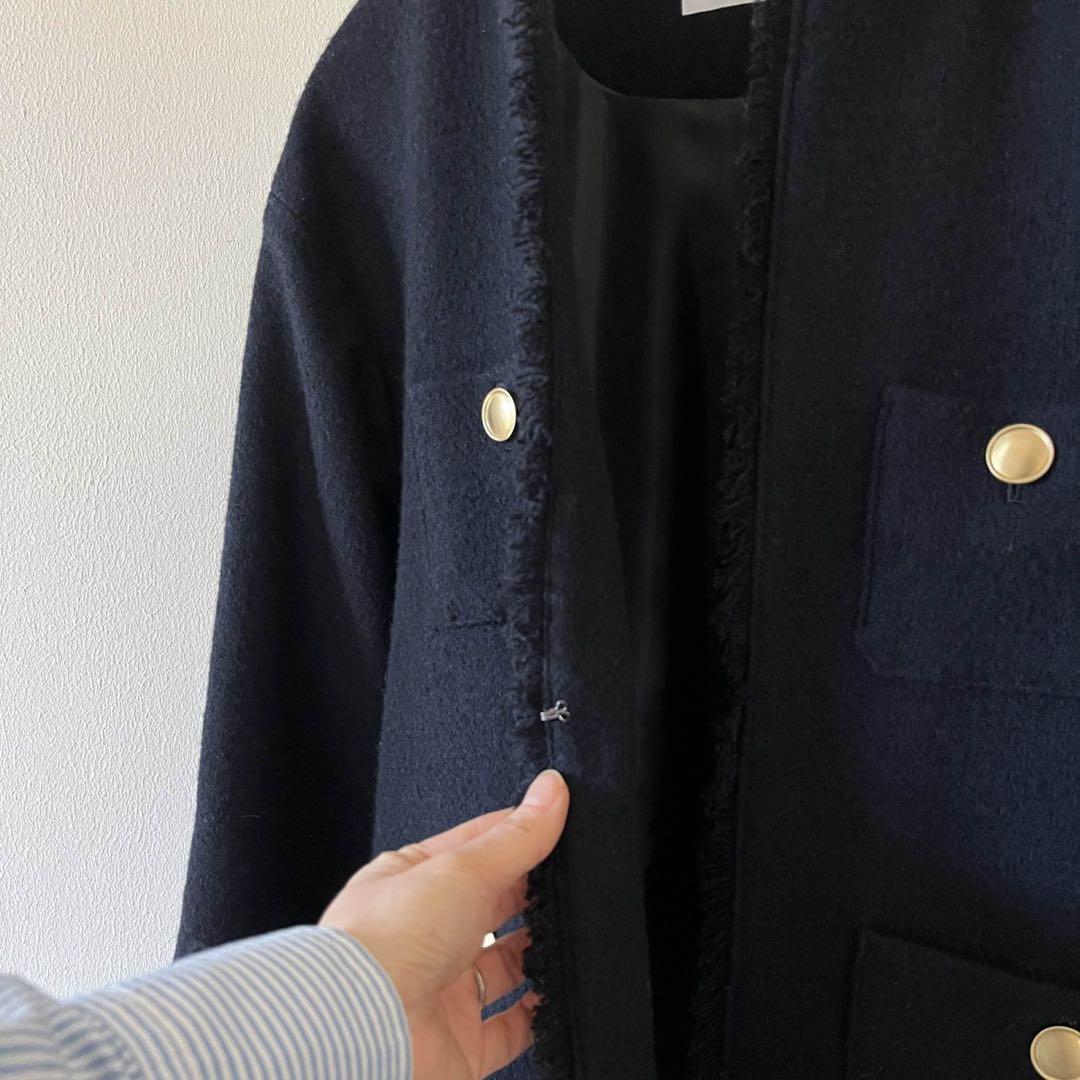 美品✨green label relaxing ツイードノーカラージャケットS