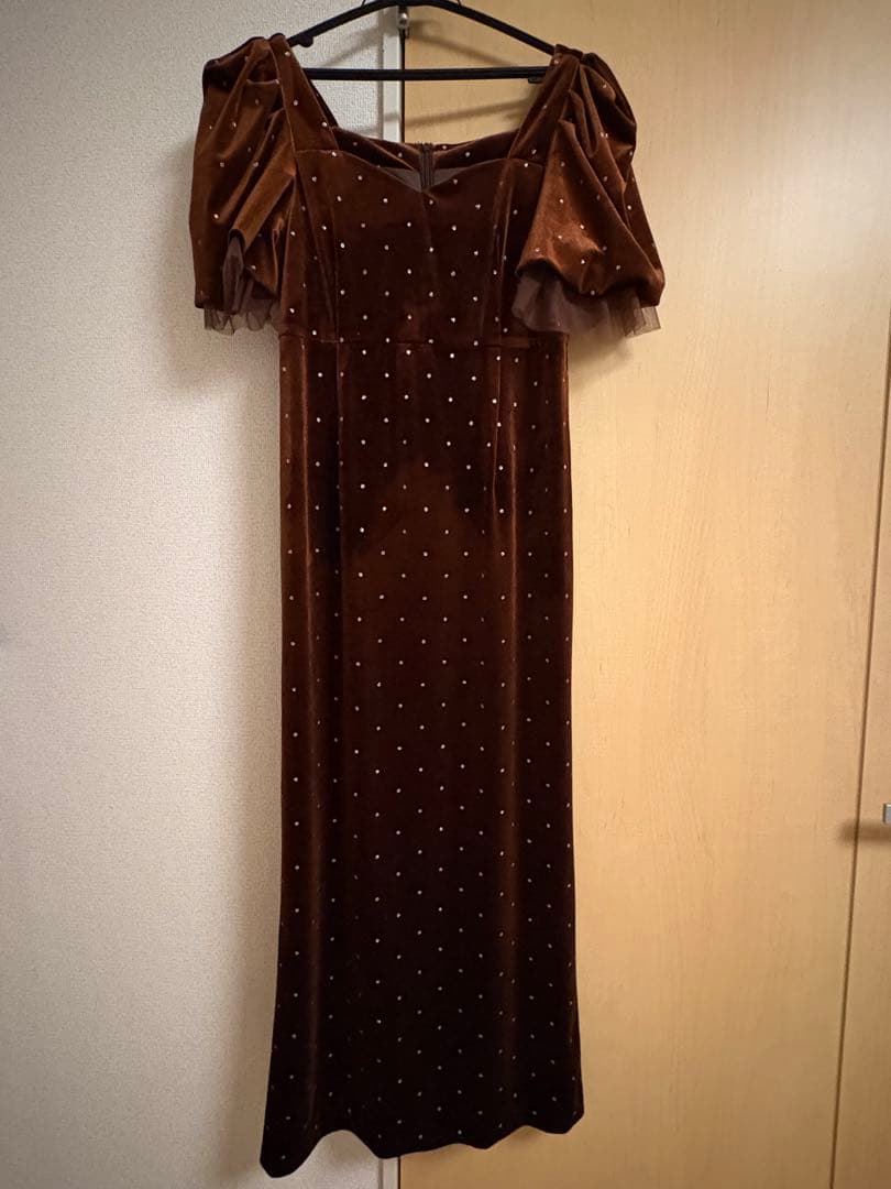 ワンピース acka bijou dot velours dress