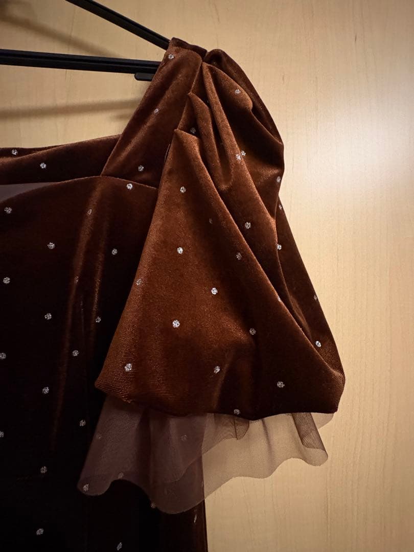 ワンピース acka bijou dot velours dress