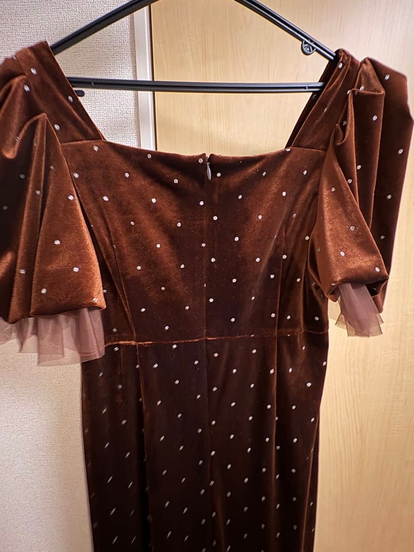 ワンピース acka bijou dot velours dress