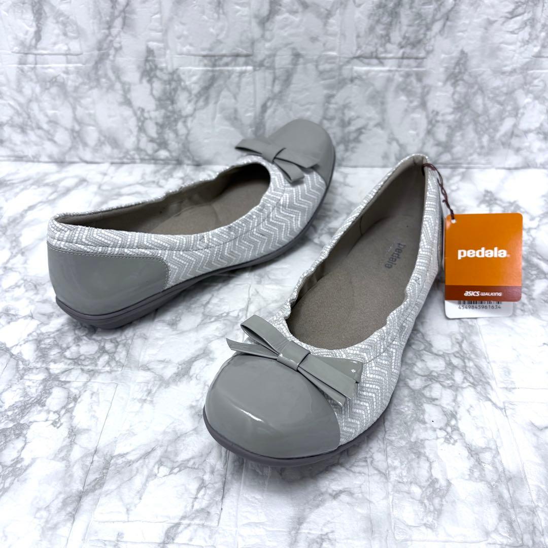 試着のみ極美品asics WALKING pedala フラットシューズ リボン