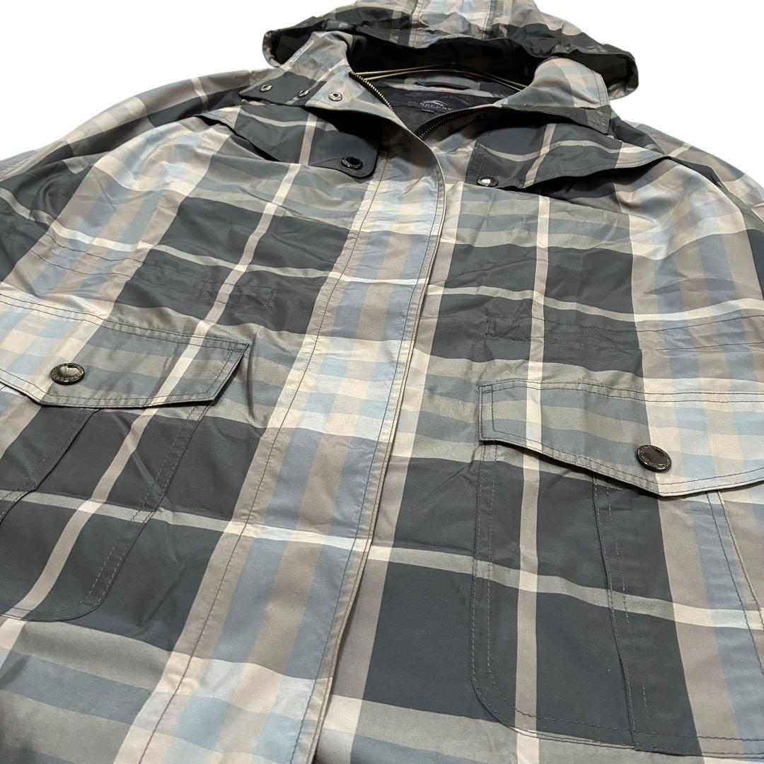 【希少美品】バーバリーロンドン　レインコート　ポリエステル　ノバチェック　44