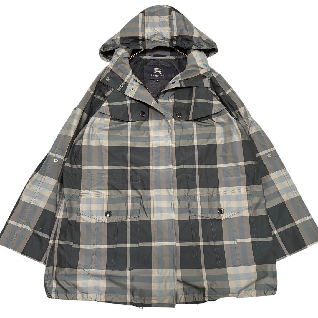 【希少美品】バーバリーロンドン　レインコート　ポリエステル　ノバチェック　44