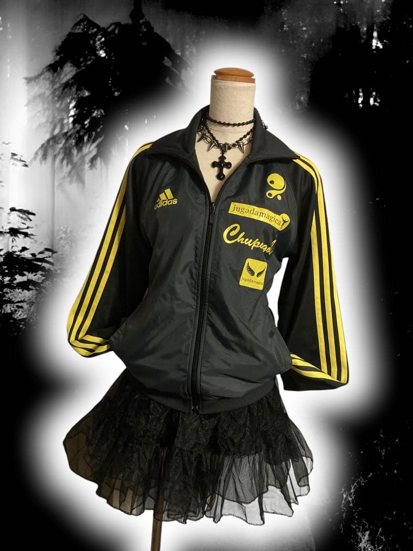 レアadidas平成ギャルy2kパンク古着屋フェアリーグランジトラックゴールド姫