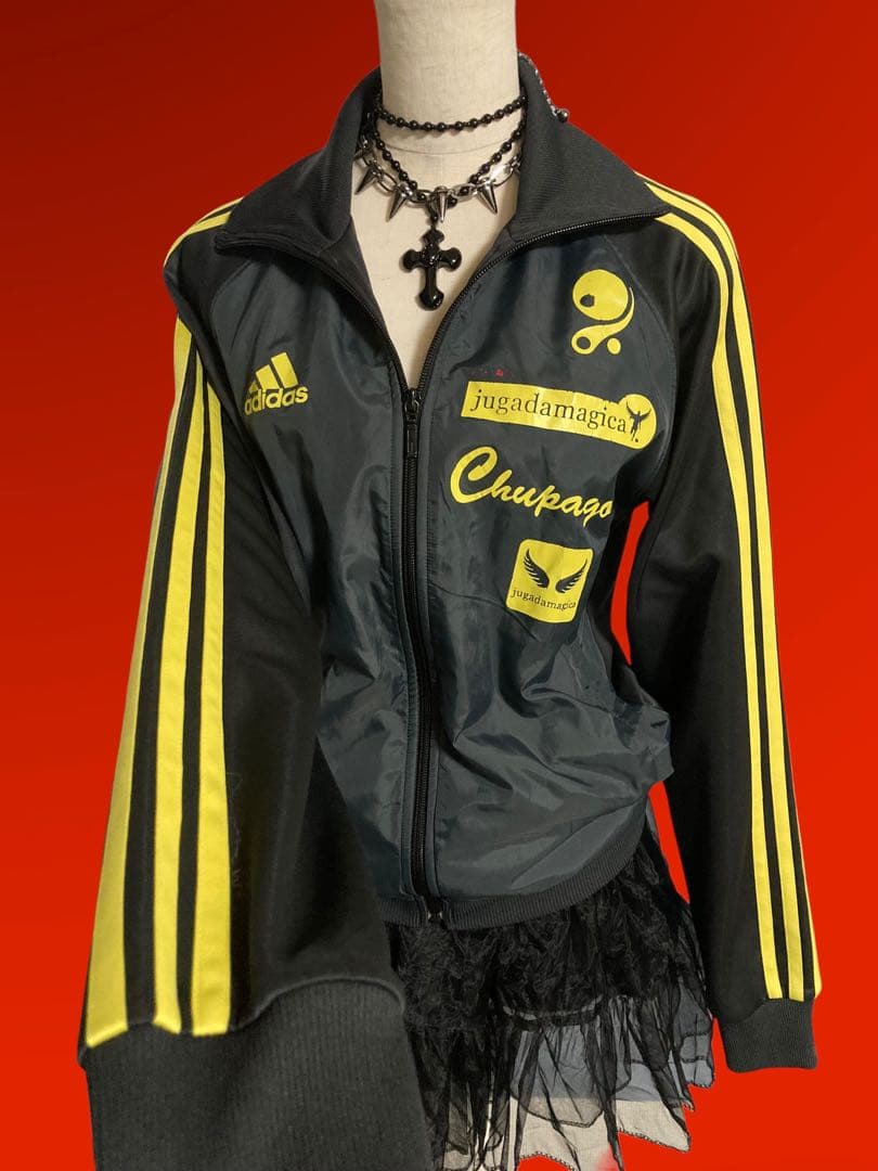 レアadidas平成ギャルy2kパンク古着屋フェアリーグランジトラックゴールド姫