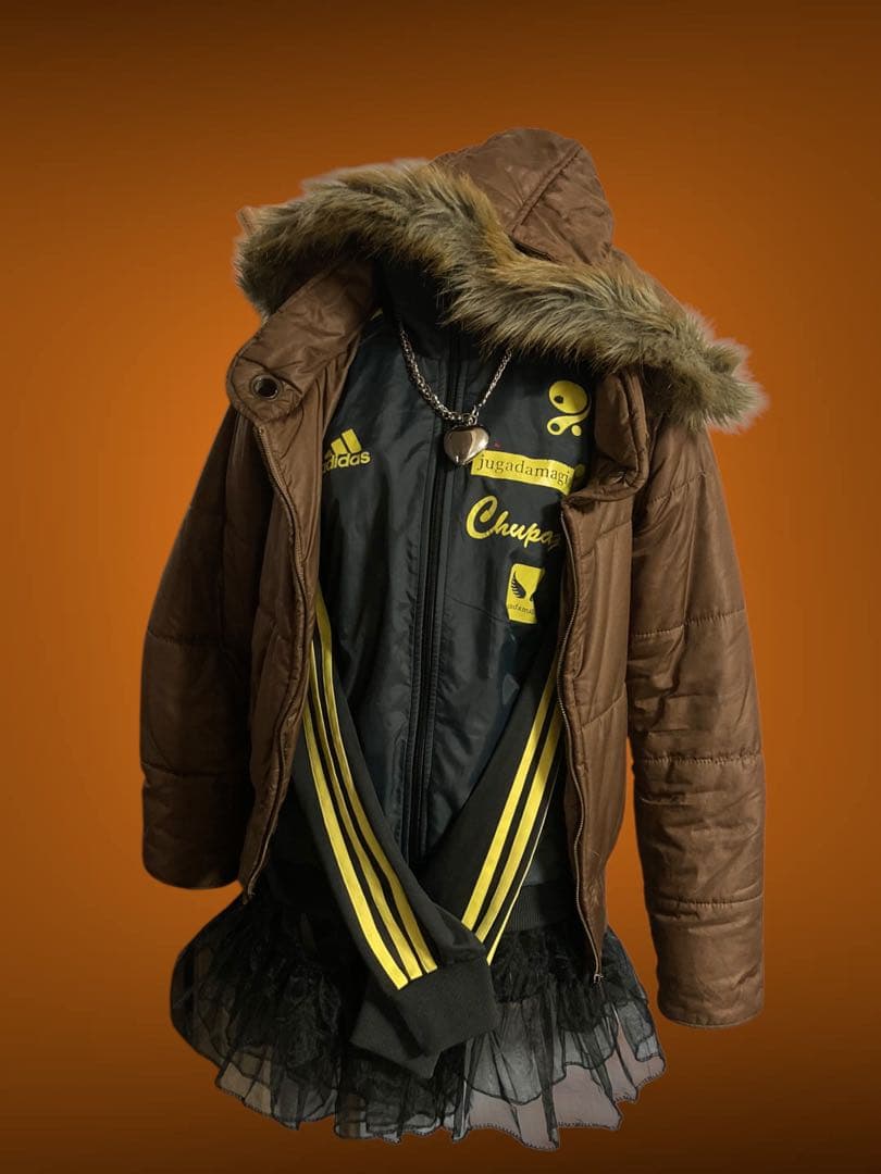 レアadidas平成ギャルy2kパンク古着屋フェアリーグランジトラックゴールド姫