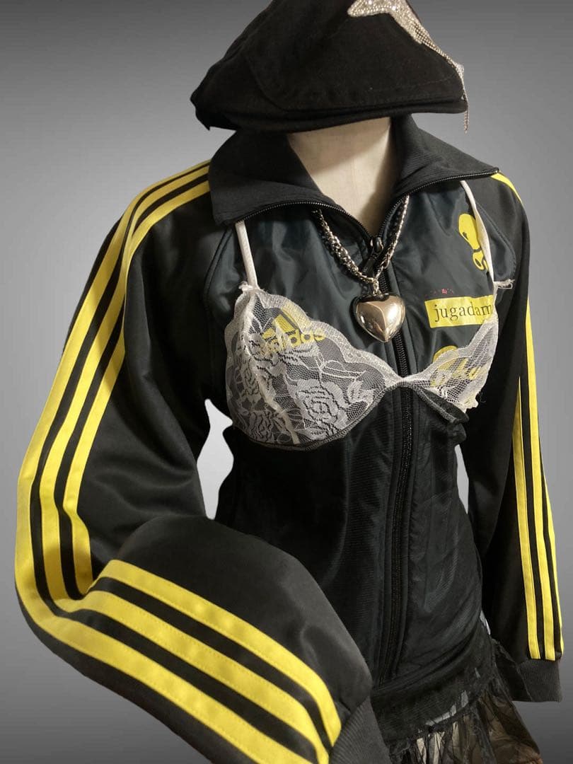 レアadidas平成ギャルy2kパンク古着屋フェアリーグランジトラックゴールド姫