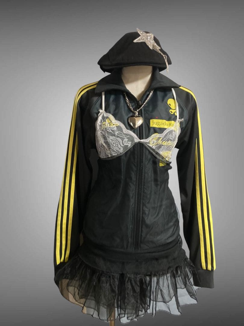 レアadidas平成ギャルy2kパンク古着屋フェアリーグランジトラックゴールド姫