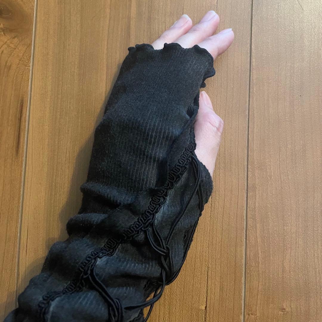 Aesynctx laced hand warmer ダークグレー