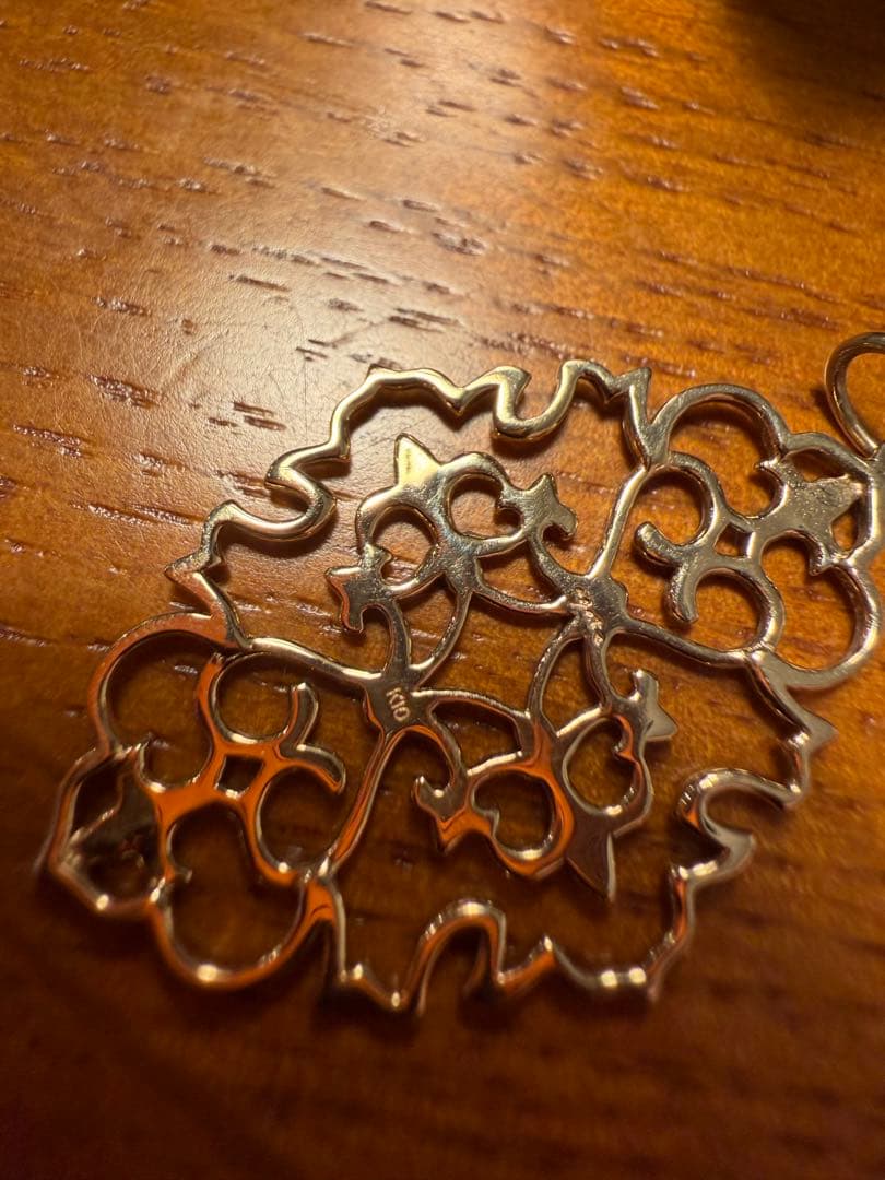 agete アガット K10 透かしチャーム ジャスミン