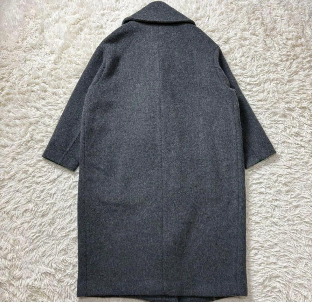 【美品】エンフォルド ウールリバーコート チェスターコクーン グレー×緑　36