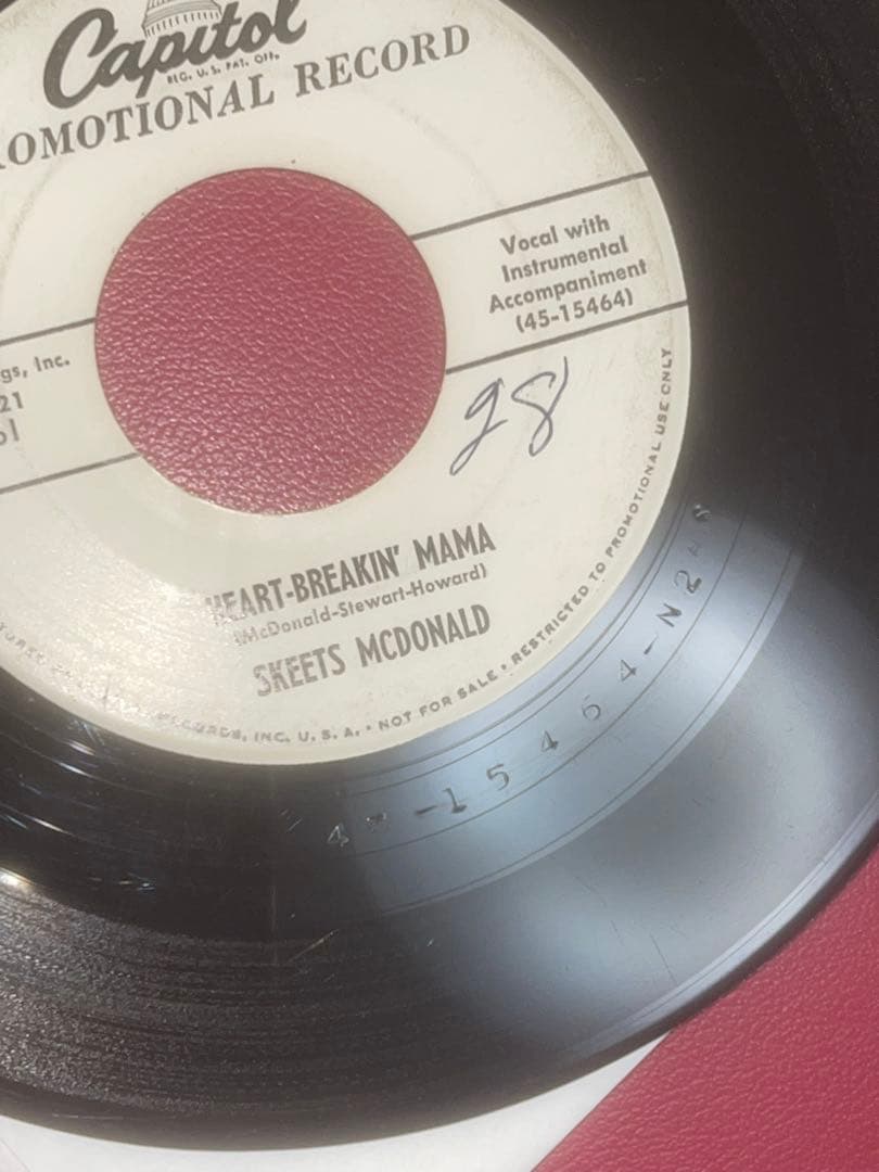 【極希少】1956年オリジナル盤Skeets McDonald プロモ 7インチ