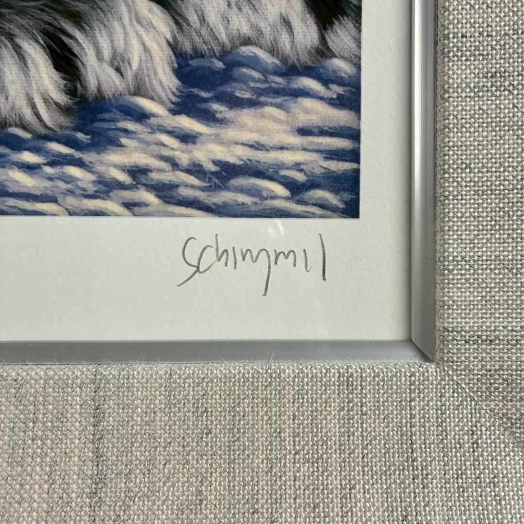 シム・シメール「レパードムーン」ジークレー 大作 直筆サイン入 お洒落な額装