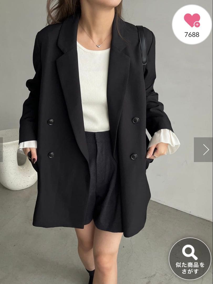 美品　カプリシューレマージュ　Ｗテーラージャケット　ブラック