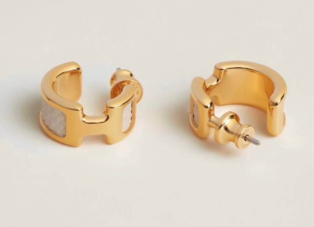 【新品】HERMES エルメス オランプ ピアス ゴールド クレ