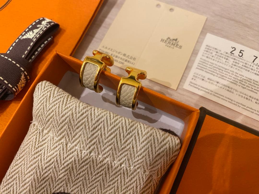 【新品】HERMES エルメス オランプ ピアス ゴールド クレ