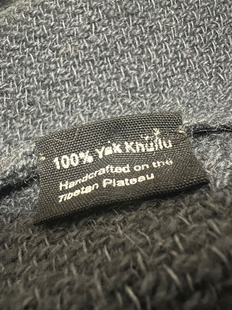 美品　NORLHA ノラ　ヤク100%大判ストール　ネイビー　定価49,500円