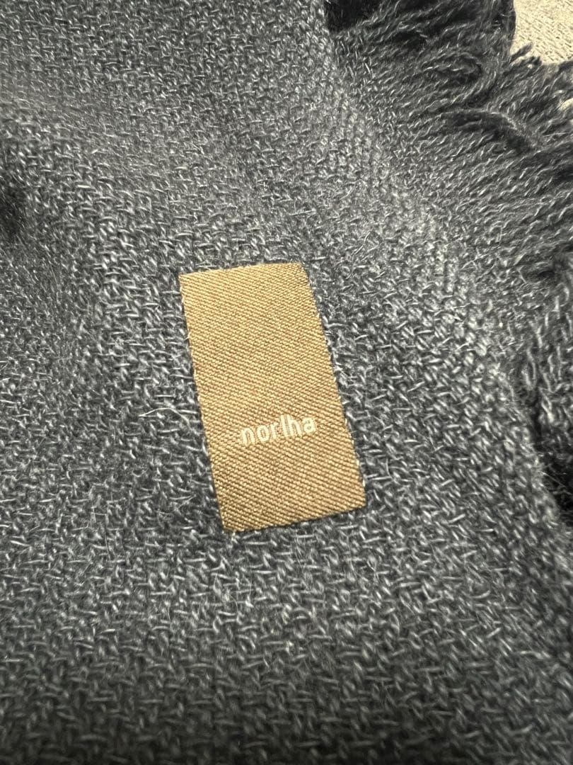 美品　NORLHA ノラ　ヤク100%大判ストール　ネイビー　定価49,500円