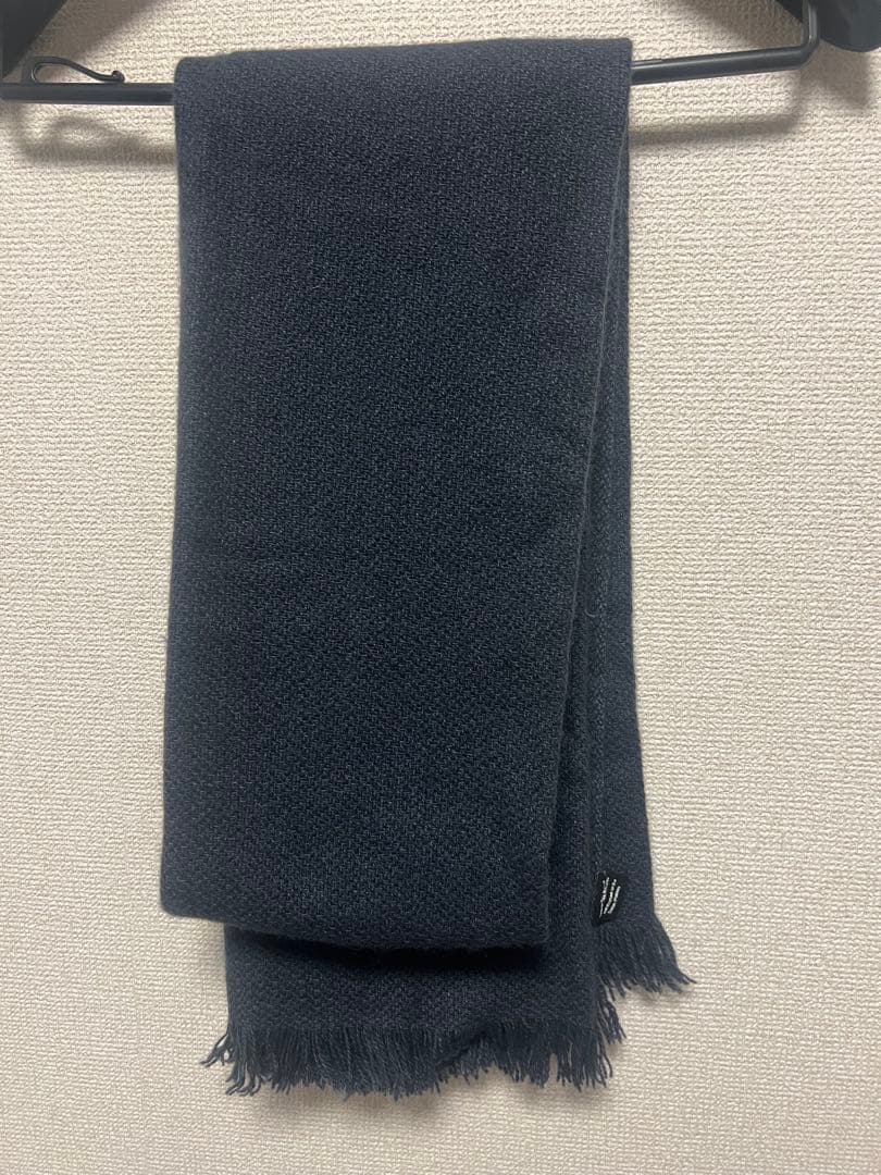 美品　NORLHA ノラ　ヤク100%大判ストール　ネイビー　定価49,500円