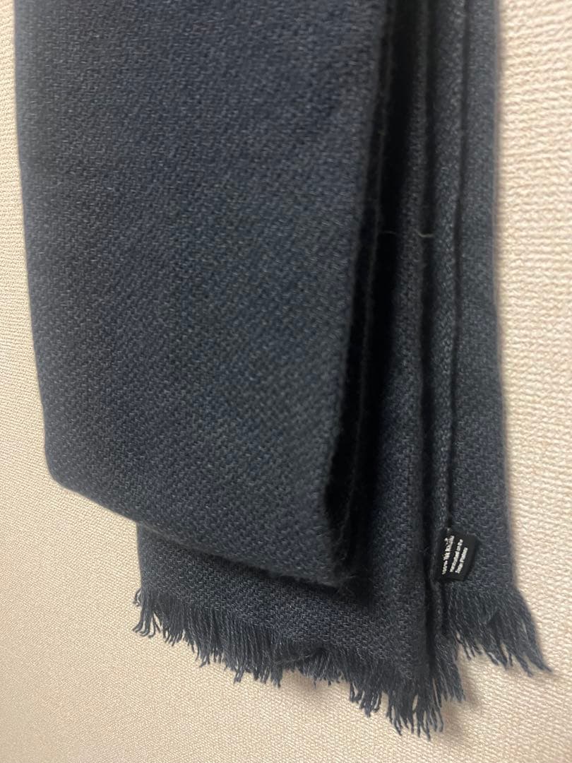美品　NORLHA ノラ　ヤク100%大判ストール　ネイビー　定価49,500円