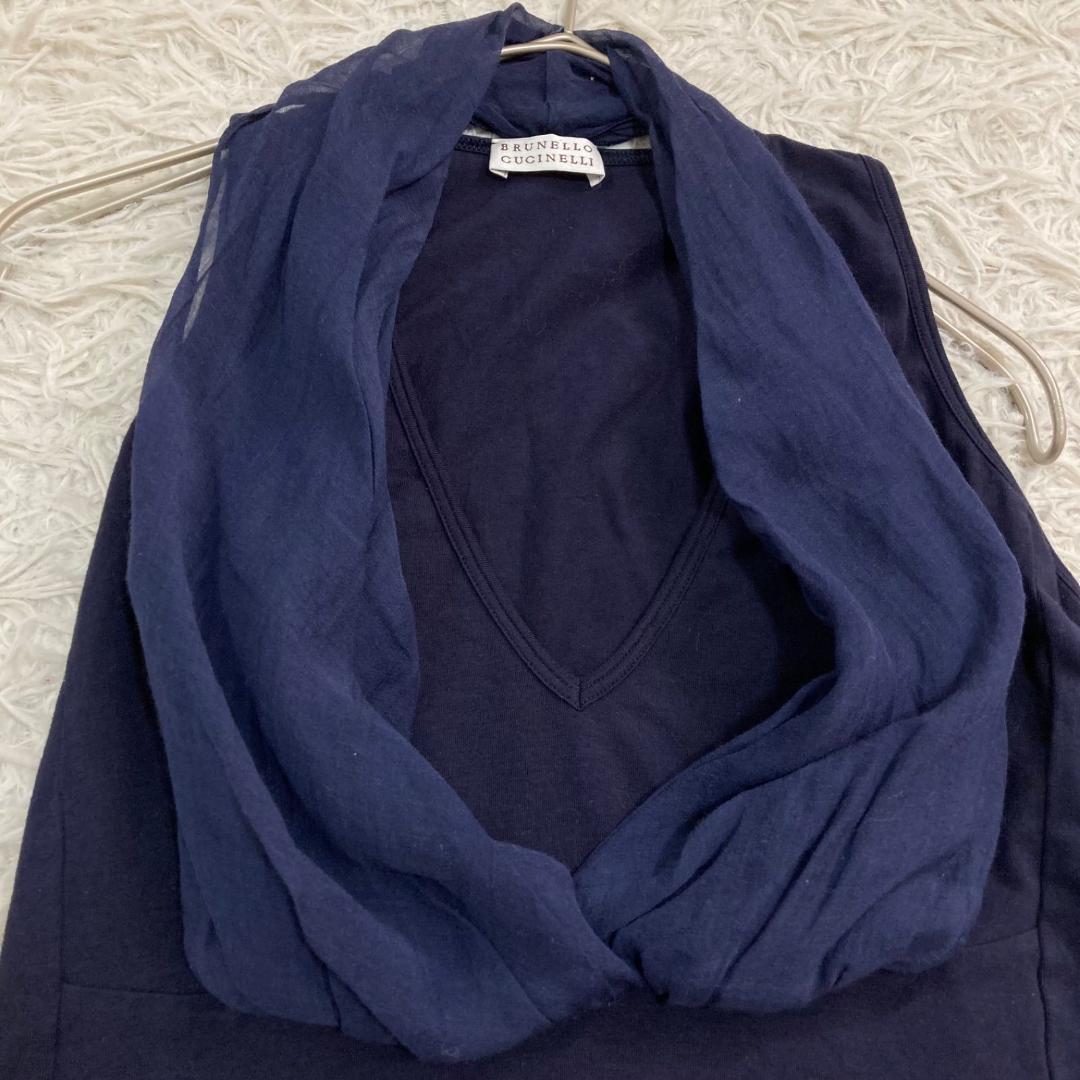 17462✨ブルネロクチネリ シフォン デザイン ドッキング チュニック M