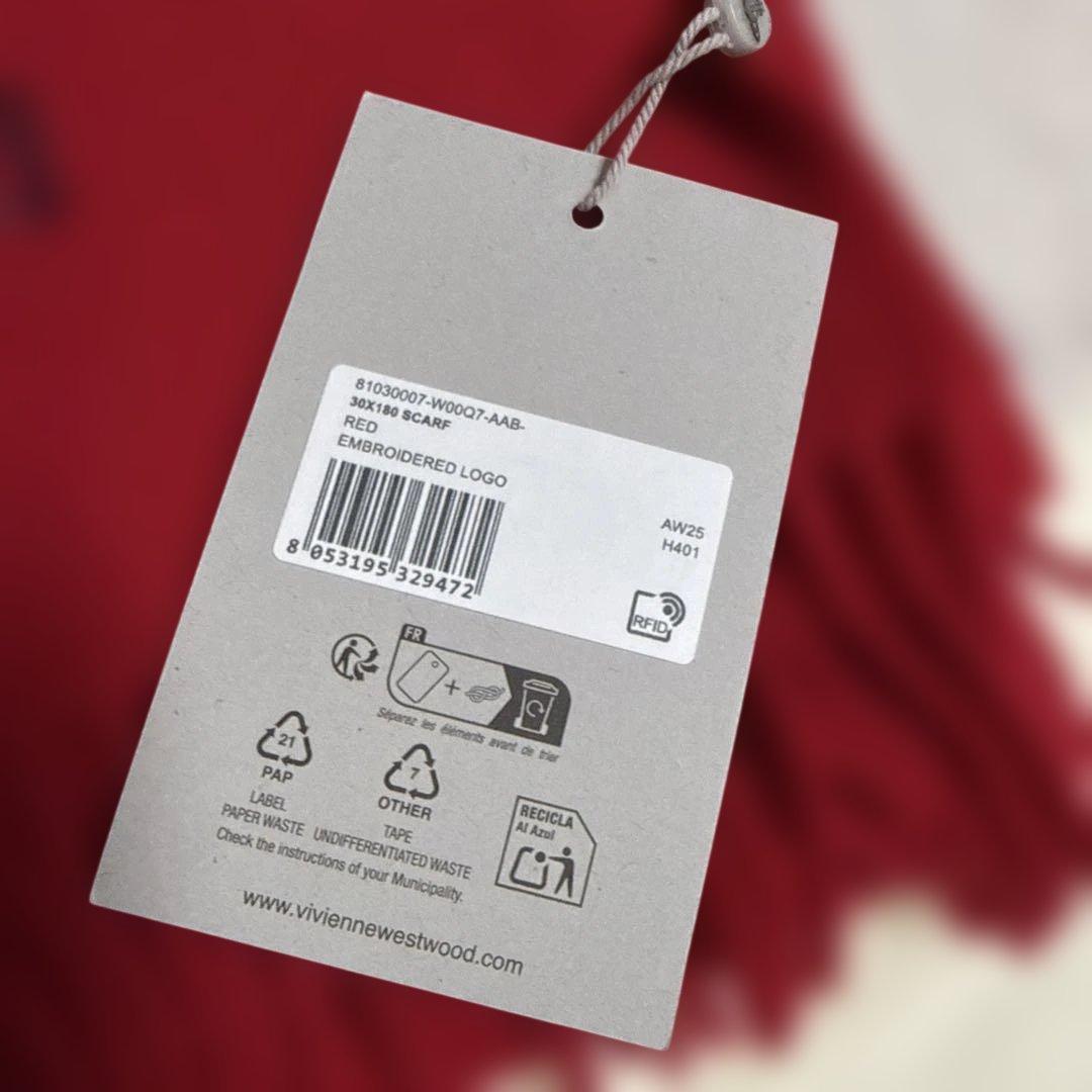 新品Vivienne Westwood レッド マフラー タグ付き 最終価格
