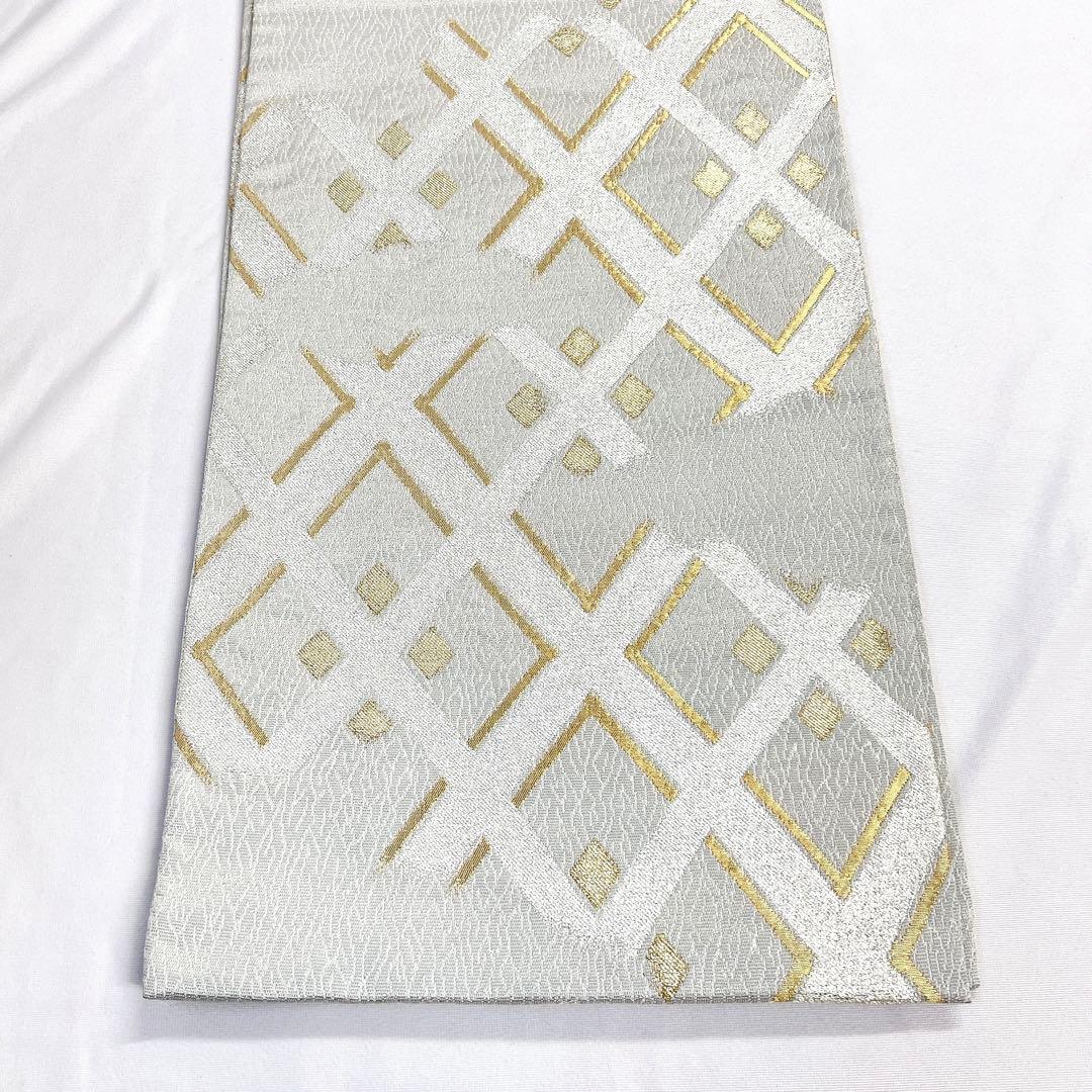 袋帯　菱　雲　金糸　縦菱　四つ目菱　着物　帯　018k