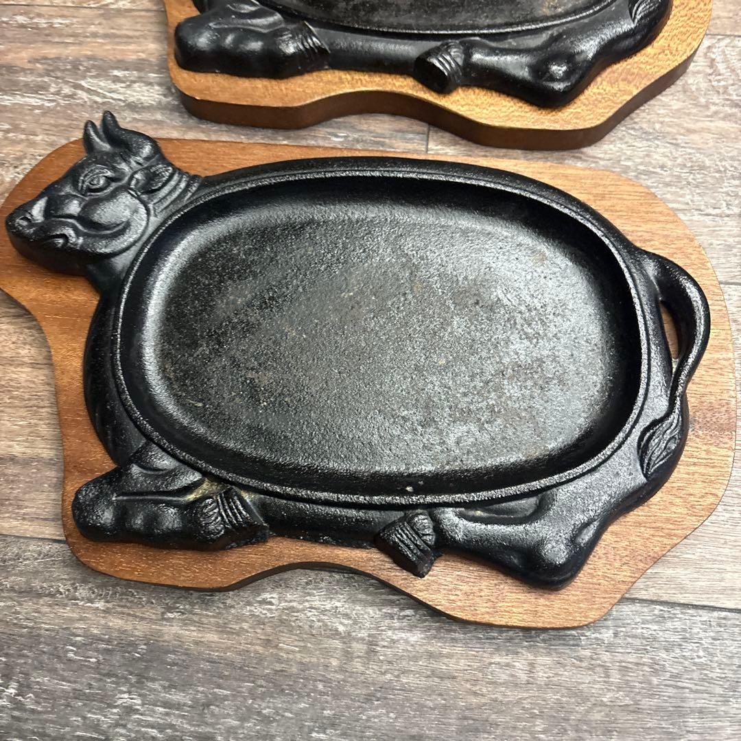 ステーキ皿　1人用鉄板　牛　4セット