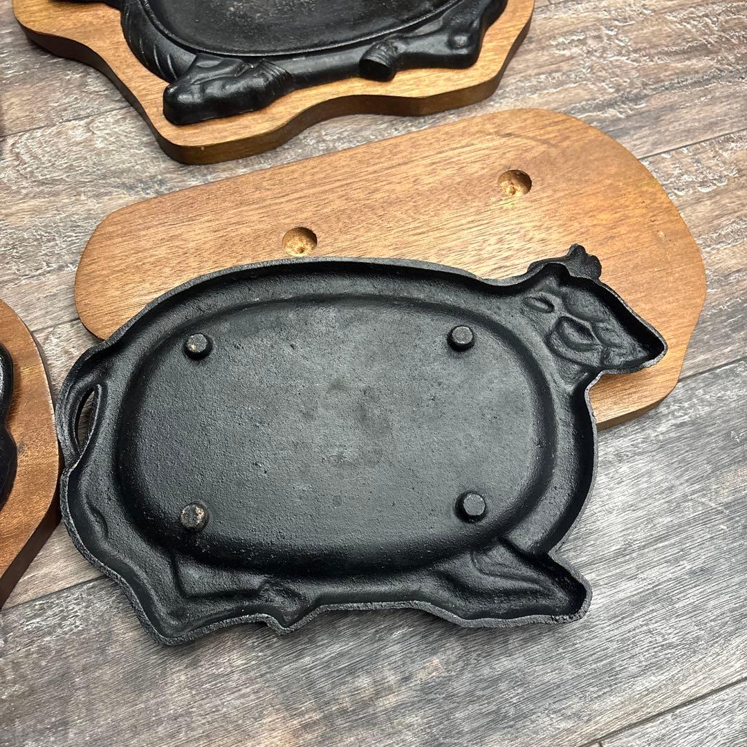 ステーキ皿　1人用鉄板　牛　4セット