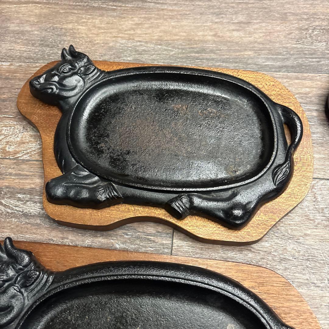 ステーキ皿　1人用鉄板　牛　4セット