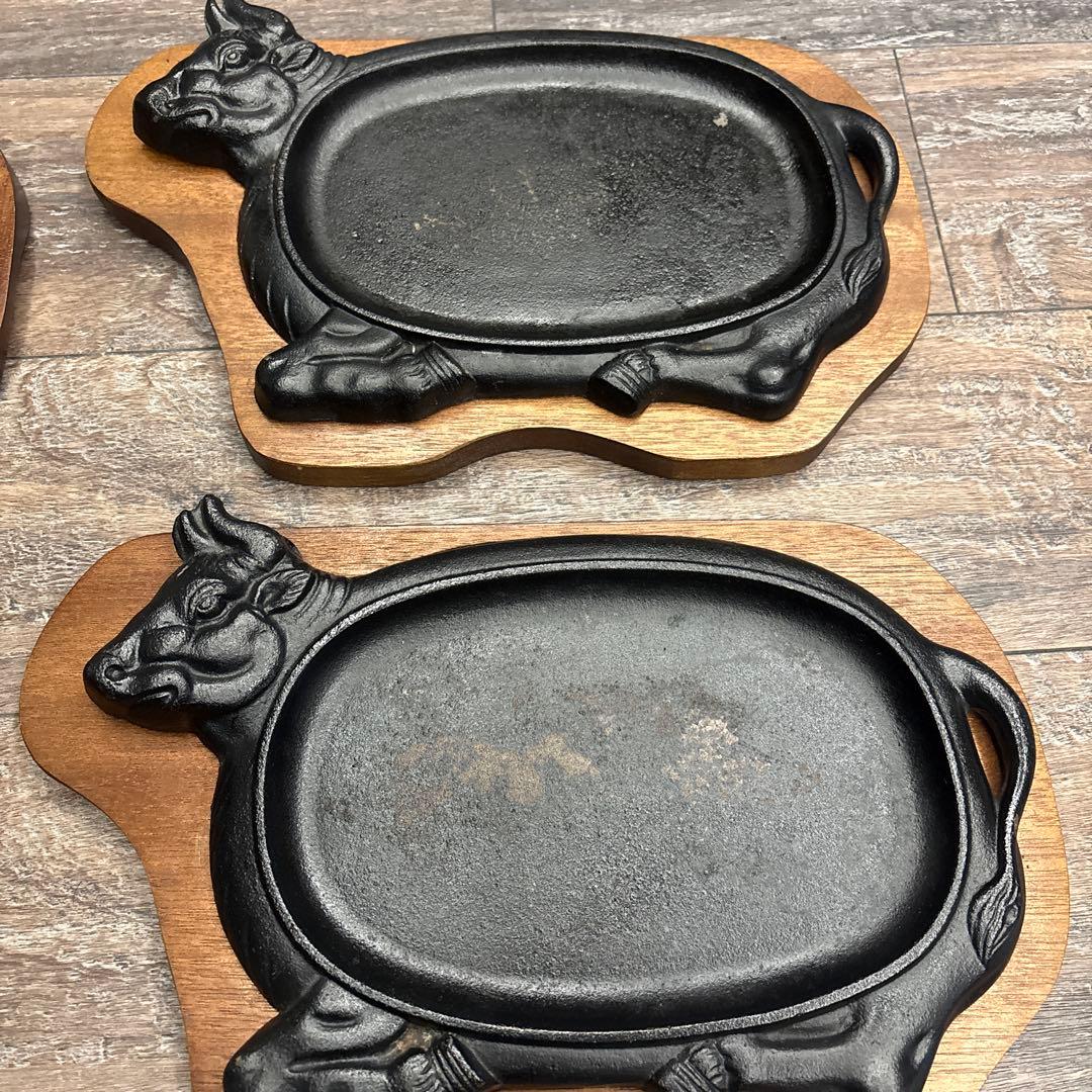 ステーキ皿　1人用鉄板　牛　4セット